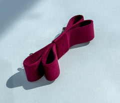 Barrette hair clip - Burgundy velvet
