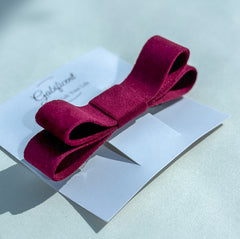 Barrette hair clip - Burgundy velvet