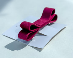 Barrette hair clip - Burgundy velvet