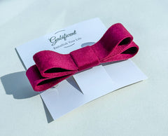 Barrette hair clip - Burgundy velvet