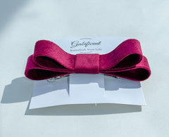 Barrette hair clip - Burgundy velvet