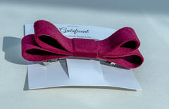 Barrette hair clip - Burgundy velvet