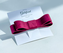 Barrette hair clip - Burgundy velvet