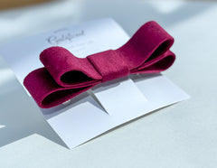 Barrette hair clip - Burgundy velvet