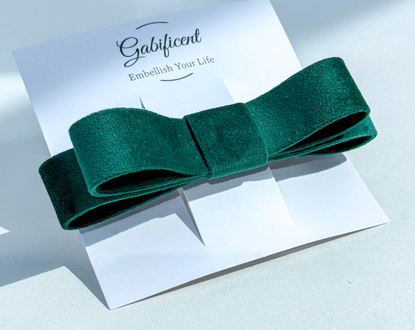 Barrette hair clip - Green velvet