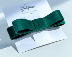 Barrette hair clip - Green velvet