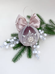 Christmas Bauble Ornament - Brown Mocha Snowflake - One Piece