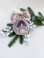 Christmas Bauble Ornament - Brown Mocha Snowflake - One Piece