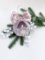 Christmas Bauble Ornament - Brown Mocha Snowflake - One Piece