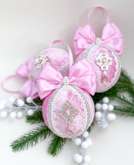 Christmas Bauble Ornament - Pink - One Piece