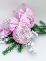 Christmas Bauble Ornament - Pink - One Piece