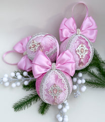 Christmas Bauble Ornament - Pink - One Piece