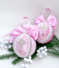 Christmas Bauble Ornament - Pink - One Piece