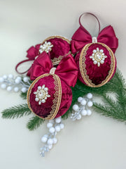 Christmas Baubles - Burgundy- One Piece