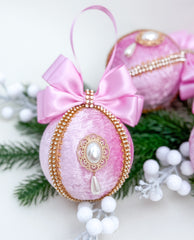 Christmas Bauble Ornament - Pink - One Piece