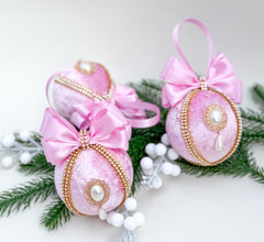 Christmas Bauble Ornament - Pink - One Piece