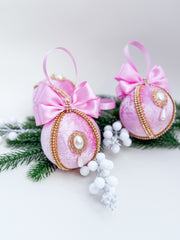Christmas Bauble Ornament - Pink - One Piece