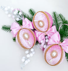 Christmas Bauble Ornament - Pink - One Piece