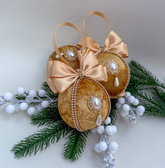 Christmas Baubles -Gold - One piece