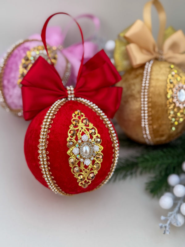 Christmas Bauble Ornament - Red  - One Piece