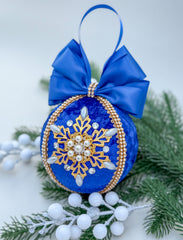Christmas Baubles - Blue Snowflake - One piece