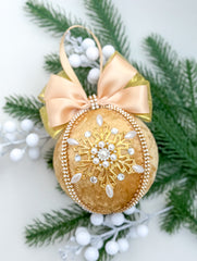 Christmas Baubles -Gold  Snowflake - One piece