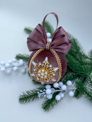 Christmas Bauble Ornament - Brown Chocolate Snowflake - One Piece