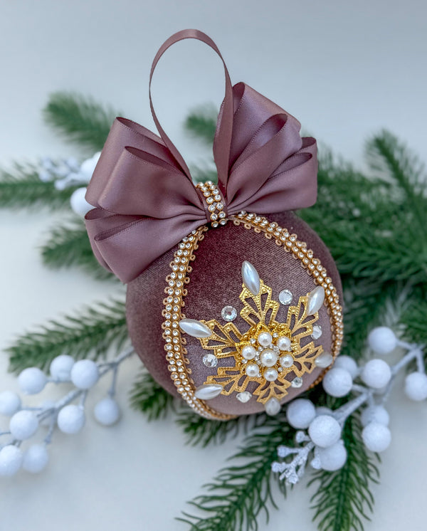 Christmas Bauble Ornament - Brown Chocolate Snowflake - One Piece
