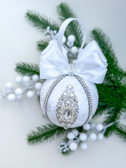 Christmas Bauble Ornament- White  - One Piece