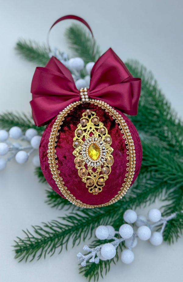Christmas Baubles - Burgundy- One Piece