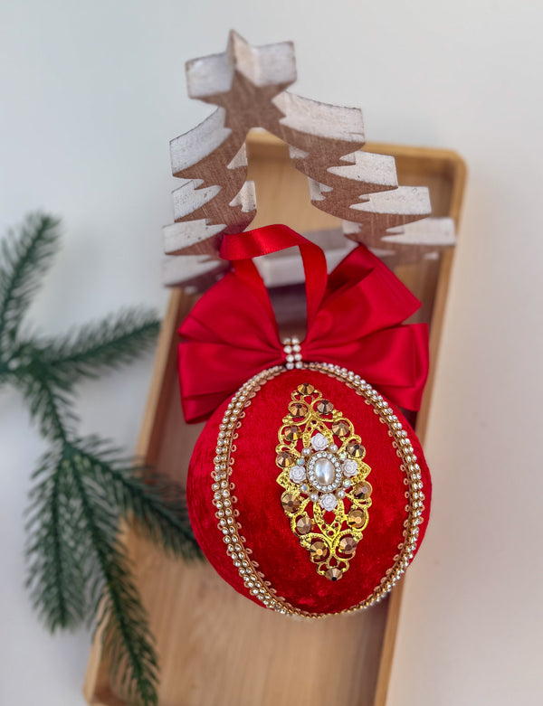 Christmas Bauble Ornament - Red  - One Piece