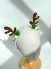 Christmas headband- Beige “Reindeer “