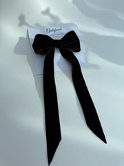 Velvet hair Bow- Dark Brown
