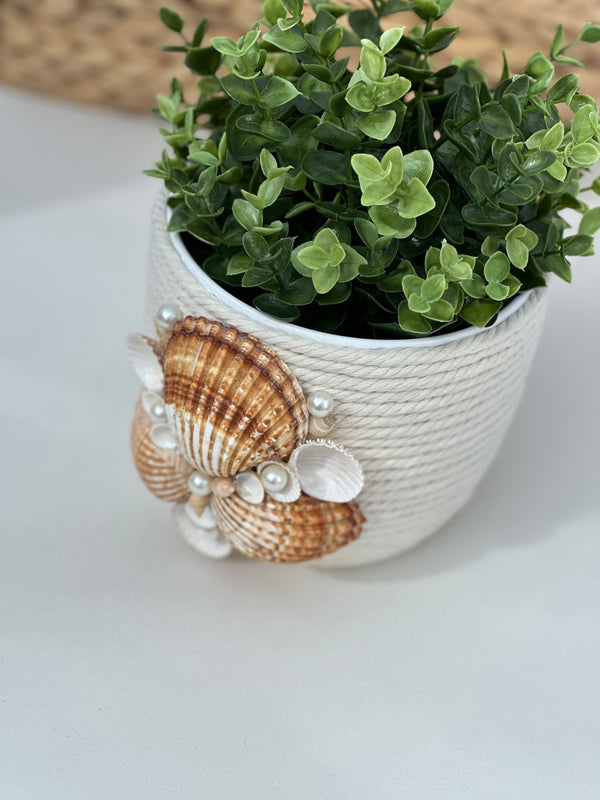 Indoor plant pot with shells Gabificent