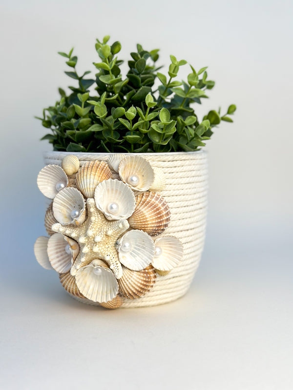 Indoor plant pot with shells Gabificent
