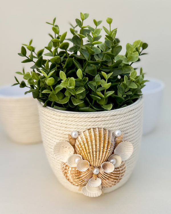 Indoor plant pot with shells Gabificent