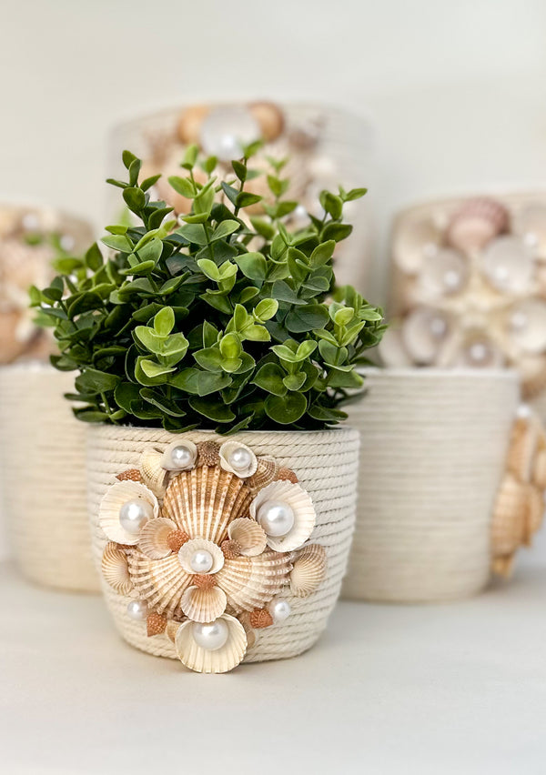 Indoor plant pot with shells Gabificent