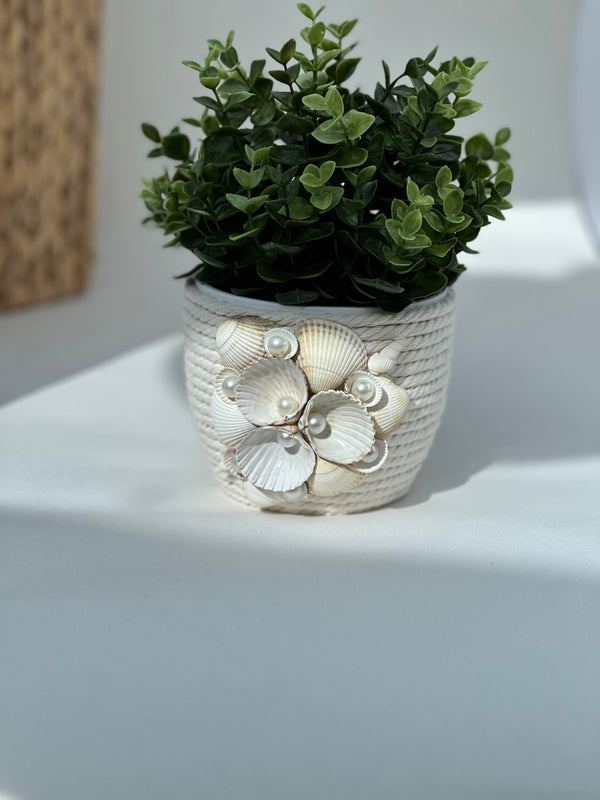 Indoor plant pot with shells Gabificent