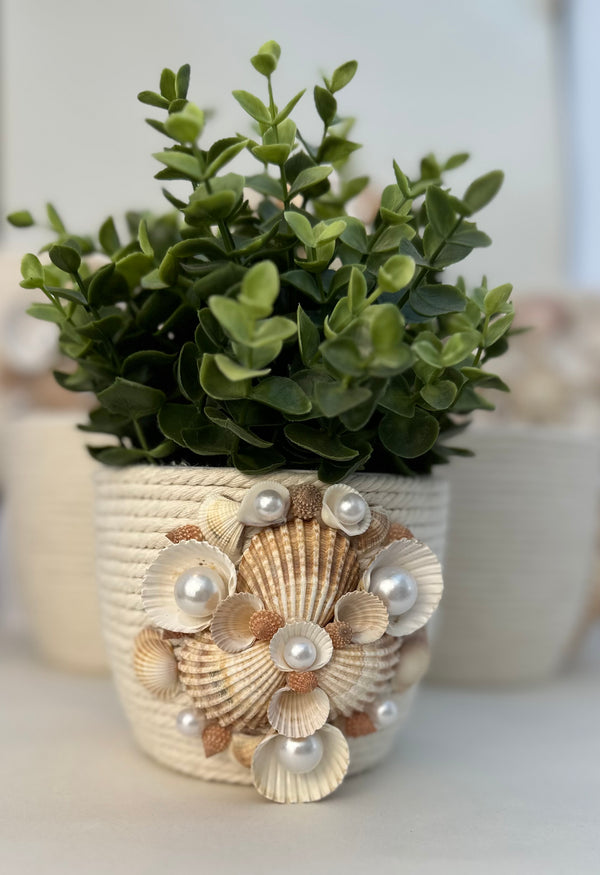 Indoor plant pot with shells Gabificent