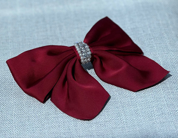 Large hair bow “Dark red” - Gabificent