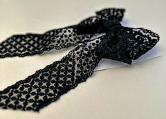 Large lace hair bow “Black” - Gabificent