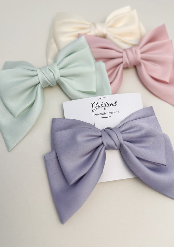 Large satin hair bow Gabificent