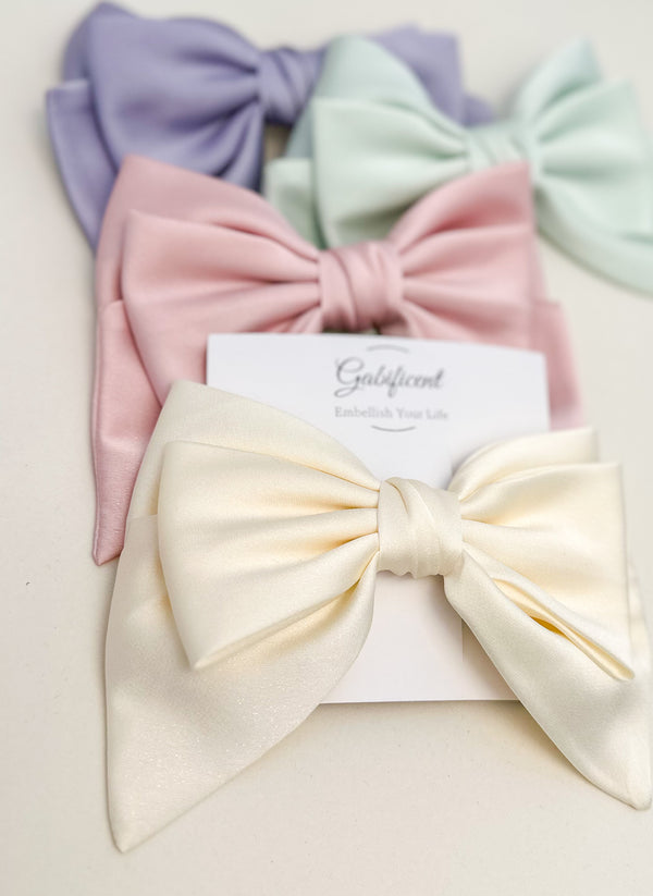 Large satin hair bow Gabificent