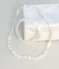 Natural White Freshwater Shell Bead Bracelet and Necklace Set Gabificent