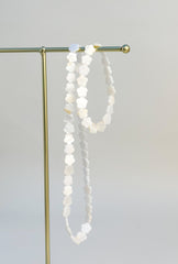 Natural White Freshwater Shell Bead Bracelet and Necklace Set Gabificent