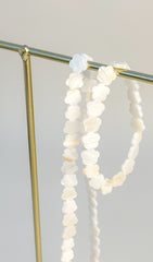 Natural White Freshwater Shell Bead Bracelet and Necklace Set Gabificent