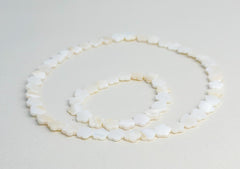 Natural White Freshwater Shell Bead Bracelet and Necklace Set Gabificent