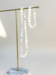 Natural White Freshwater Shell Bead Bracelet and Necklace Set Gabificent