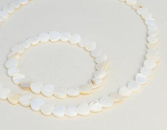 Natural White Freshwater Shell Bead Bracelet and Necklace Set Gabificent