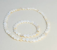 Natural White Freshwater Shell Bead Bracelet and Necklace Set Gabificent